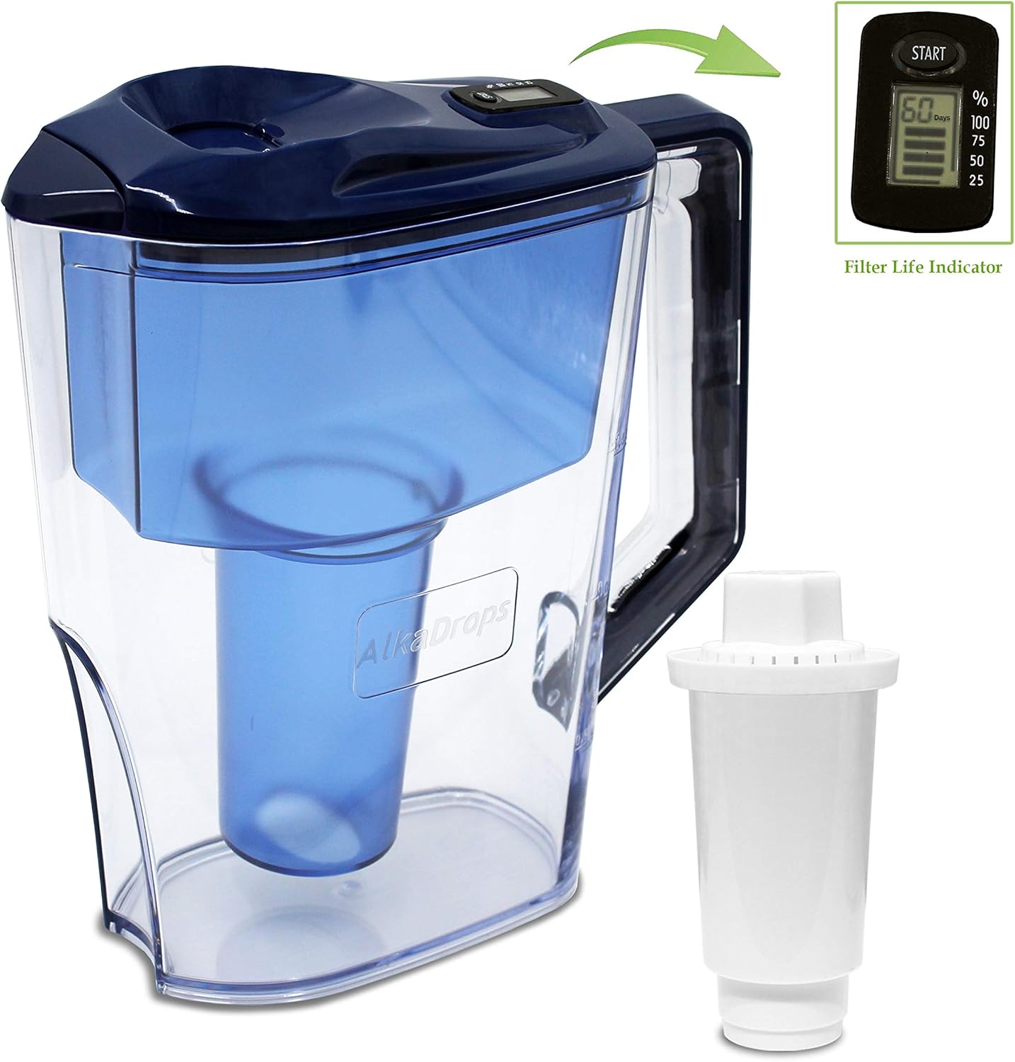Alkaline Water Filter Jug with LED indicatorHigh pHAlkalizer Machine 7