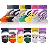 Eocom 6 Pairs Baby Boys Girls Wool Socks Infant Toddlers Kids Unisex Winter Thick Soft Warm Thermal Crew Socks