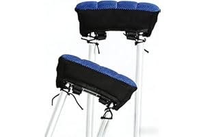 HaroKing Air Pillow Core Crutch Pad for Universal Underarm Crutches - 2 Pack Armpit | Ultimate Pressure Relief Breathable Com