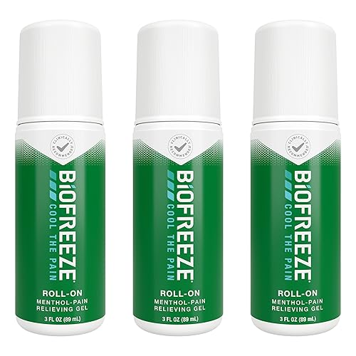 Roll on Pain Relief for Knee, Neck, Hip, Joint, Shoulder, & Simple Backache, Arthritis Pain Reliever, Sore Muscle Relief, Roll on Menthol Gel 3 Fl Oz (Pack of 3)