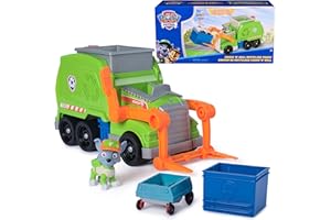 Paw Patrol: Crush N’ Roll Recycling Truck with Rocky Action Figure & Transforming Compacted Trash Vehicle, Kids Toys for Boys & Girls Ages 3 and up