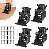 4 Pack Folding Brackets, Self-Lock Hinge with