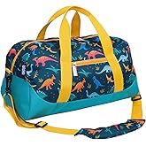 Wildkin Kids Overnighter Duffel Bag – Carry-On Size, Ideal for School & Sleepovers – Jurassic Dinosaurs