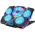 Laptop Cooling Pad, Gaming Laptop Cooler with 5 Quiet Fans and Colorful RGB Light(One Click colse), Laptop Fan Cooling Pad Fits 12-17 Inch Laptop, USB Port Powered, 7 Adjustable Height