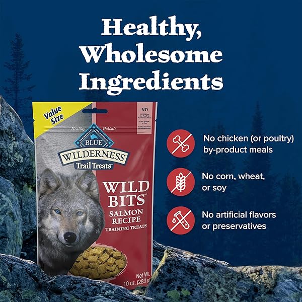 BLUE BUFFALO WILDERNESS TRAIL TREATS WILD BITS TRAINING TREATS FOR DOGS, GRAIN-FREE DOG TREATS, SALMON RECIPE, 10-OZ. BAG
