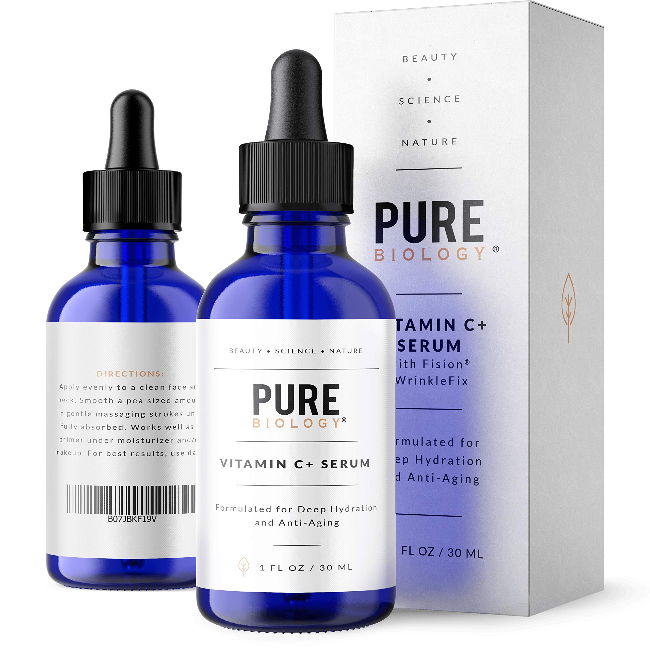 Pure Biology Premium Vitamin C Serum (30) with Hyaluronic Acid