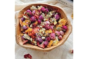 PEXTIAN Winter Potpourri Bowl Filler, Rose Scented Potpourri Dried Flowers with Rose, Calendula, Chamomile, Jasmine, Lily, Peony,Albizia,Gomphrena, Pink Decorative Bowl Filler for Home Fragrance, Hostess Gift