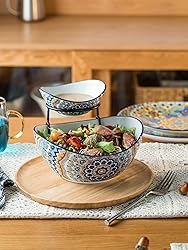 YHOSSEUN Chip and Dip Serving Set, 2 Tierd Serving