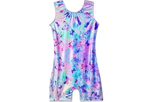 Domusgo Gymnastics Leotards for Girls Sparkly One Piece Sleeveless Tumbling Unitards