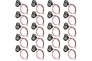 20PCS I-Type 9V Battery Connector, 9 Volt Battery Clip, 9V Battery Clip Connector with Wire and Hard Buckle Plastic Housing