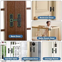 XOOL Luminous Barn Door Lock Latch, 90 & 180 Degree