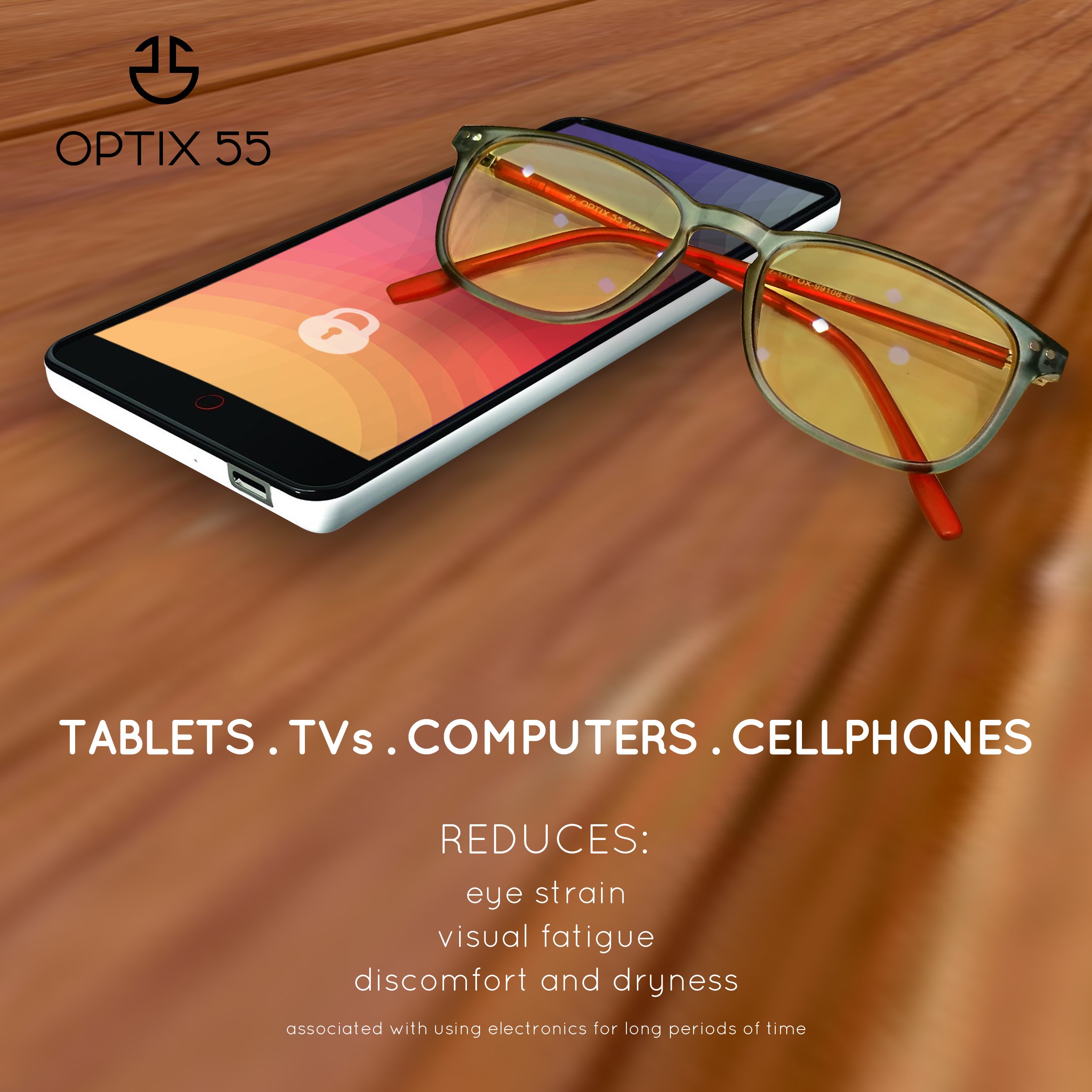 Computer Lens Glasses Yellow Tinted Lenses With Blue Anti Reflective