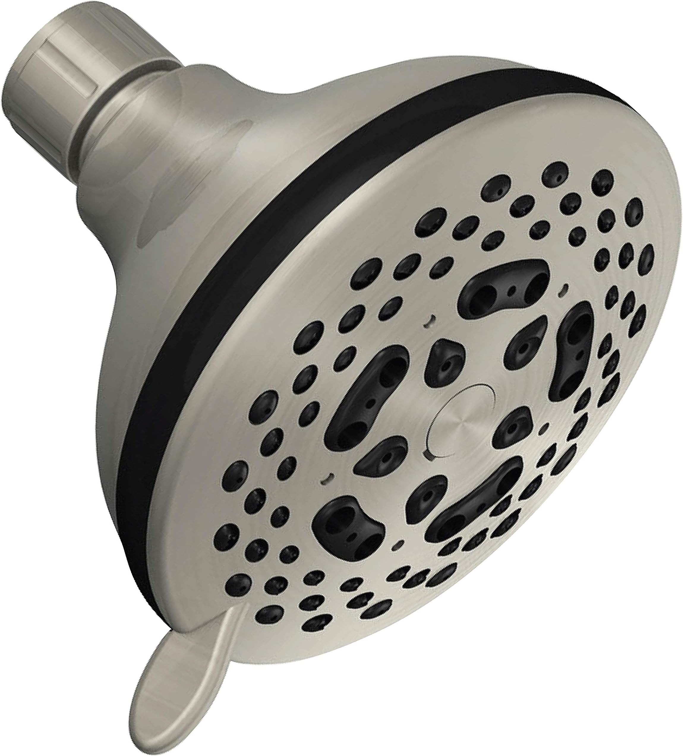 Hotel SpaShower Head High Pressure with High Flow Showerhead - 4.25 Inch Rain Shower Head - Brushed Nickel Shower Heads, 7-Setting, French Designer Collection, Showerspa (Brushed Nickel)