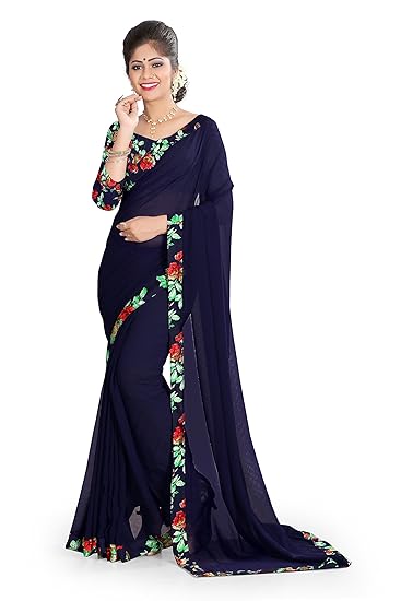 Women's Georgette Saree with Blouse Piece