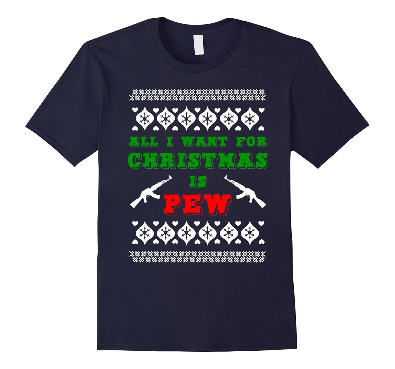 All I Want For Christmas Is Pew T-Shirt Funny For Gun Owner-ANZ