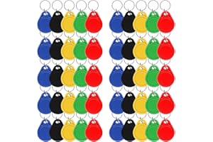 Aepiraza 50Pcs 125khz RFID Writable Rewritable T5577 Fob Tag, Writable Key Fob Proximity ID Card Token Tag Rewritable for RFID Writer (Multicolor)