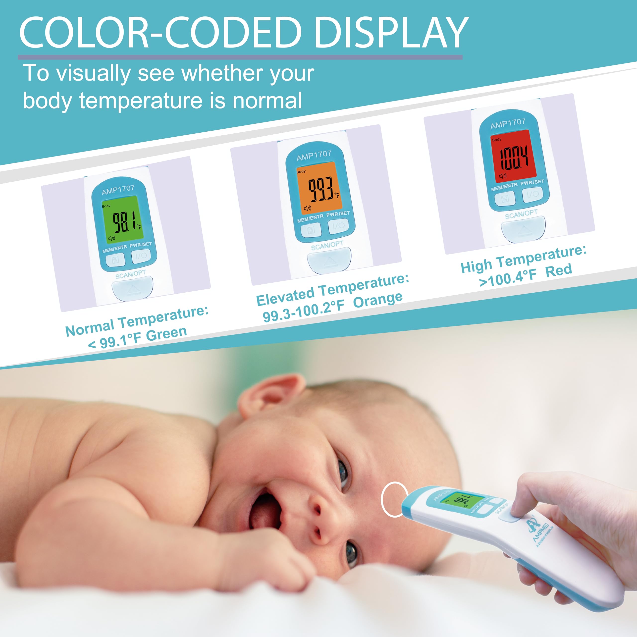 Thermometer Asl Digital Forehead Thermometer Amplimn Touchless Infrared Forehead ...