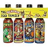 KICKIN' Family Hot Sauce Gourmet Gift Set &ndash; 5oz. 4 Pack - Try if you dare! &ndash; Perfect Ultimate Gourmet Gift for the Hot Sauce Fan