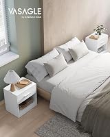 VASAGLE Bedside Tables 2 Pack End Tables with Drawer White LET819T14 view 3