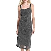 DKNY Womens Sleeveless Jewel Neck Mesh Heatset Overlay Midi Dress