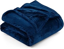 Utopia Bedding Fleece Blanket Queen Size Navy