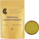 CARMEL ORGANICS Moringa Leaves Powder 8 Ounce | Non GMO, Super Food for Smoothies and Drinks, Natural, No Added Preservative or Additive, Moringa Oleifera Powder