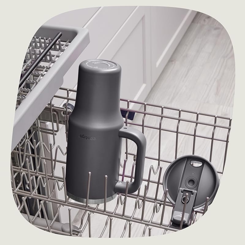 Bottiglia termica 1200 ml con manico e cannuccia, Borraccia isolata in acciaio inossidabile con coperchio, Raffredda per 29 ore, Tazza termica, Senza BPA, Darkstone