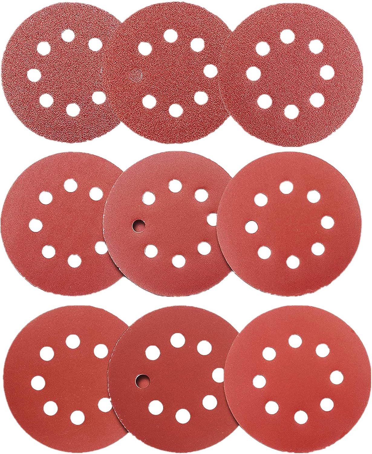 90pcs Sanding Discs, 5 Inch 8 Hole with Hook and Loop Sand Paper for Random Orbital Sander, 9 Grades Include 40 80 120 150 240 320 400 800 1000 Grits - - 