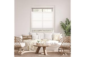 DEZ FURNISHINGS Cordless 1.5" Light Filtering Top Down Bottom Up Cellular Shade, 30" W x 64" H, White