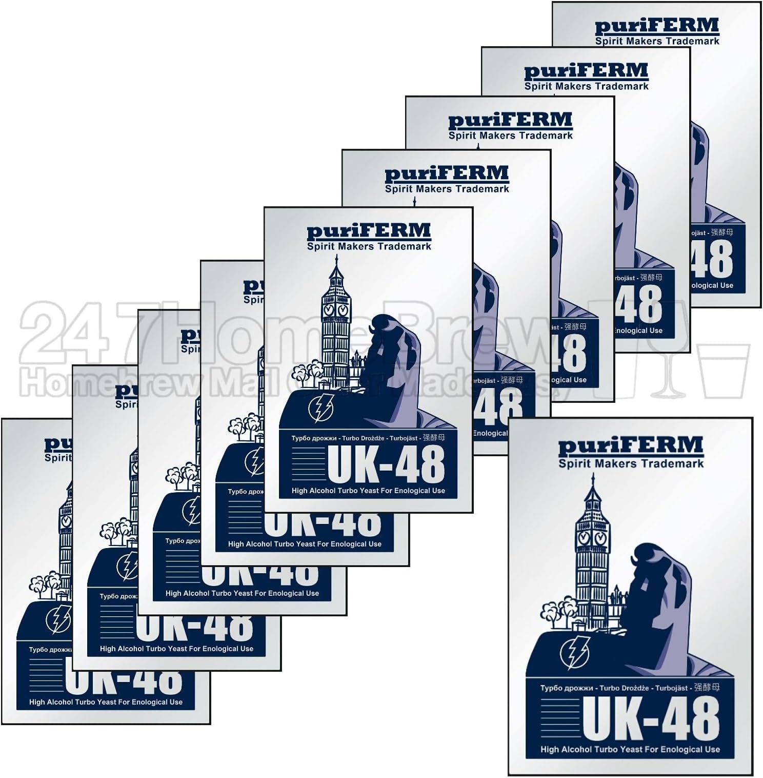 10x Puriferm UK-48 Turbo Yeast 48hr High Alcohol fermentaion