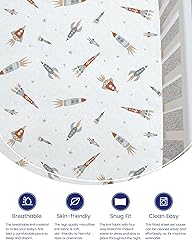 TotAha Premium Stretchy Space Crib Sheets