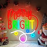 Merry And Bright Christmas Neon Sign for Wall Decor Merry Christmas Neon Light Dimmable Led Bright Chris-tmas Decor Light Up sign for Gifts