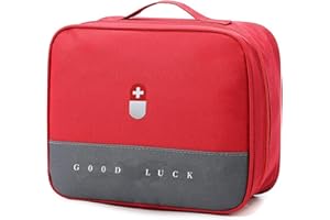 Wesoke First Aid Kit Bag Red, Empty Medical Storage Bag Survival Medical Kit, Portable Large Emergency Medical Supplies Pouch