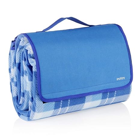 INTEY Picknickdecke 200 x 175 cm mit Weicher Fleece Oberseite und Wasserabweisender Unterseite, Riesengroße Campingdecke mit 