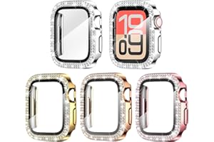 Goton 4-Pack Bling Case for Apple Watch Screen Protector 40mm Series 6/5/4, SE 3/2/1, Women Glitter Diamond Rhinestone Protector for iWatch Cover Accessories 40 mm