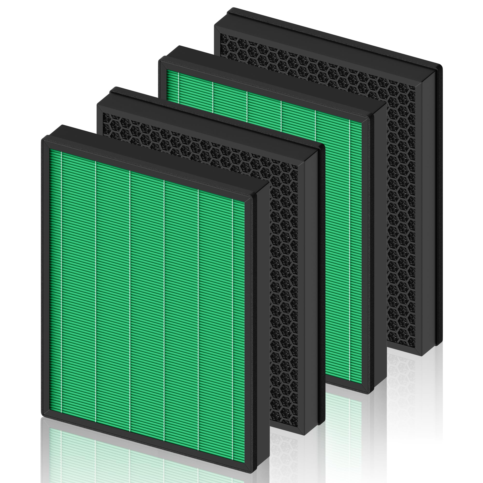 Photo 1 of 400/400S Replacement Filter for Coway AIRMEGA Max2 400 400S 400(G) 400S(G) Air Purifier, Max2 Green True HEPA and Active Carbon Filter Set, AP-2015-FP, 4 Pack