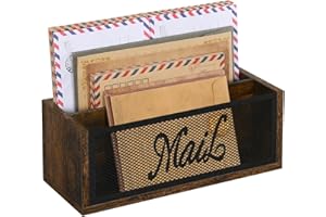 YINMIT Mail Organizer,Mail Holder with 2 Slots,Letter Holder for Wall Table Countertop,Desk Mail Sorter,Mail Organizer Wall Mounted,Mail Basket,Bill Envelope Holder for Home Office