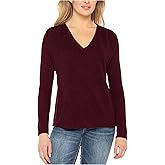 Liverpool Womens Long Sleeve V-Neck Knit Top W/Shirring