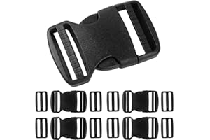 RNKP Buckles for Straps 1 1/2 inch:Side Release Buckle Plastic Clip 4 set + Tri-Glide Slide 8 pcs,Fit 1.5 inch Wide Nylon Strap Webbing Belt,Heavy Duty Dual Adjustable Plastic Buckle No Sewing…