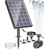 Biling Solar Water Fountain for Bird Bath, 3.5W Solar Water Pump Outdoor with 10ft Cable, 4ft Tubing, Solar Pond Pump for BirdBath, Garden Small Ponds (Need Direct Sunlight)
