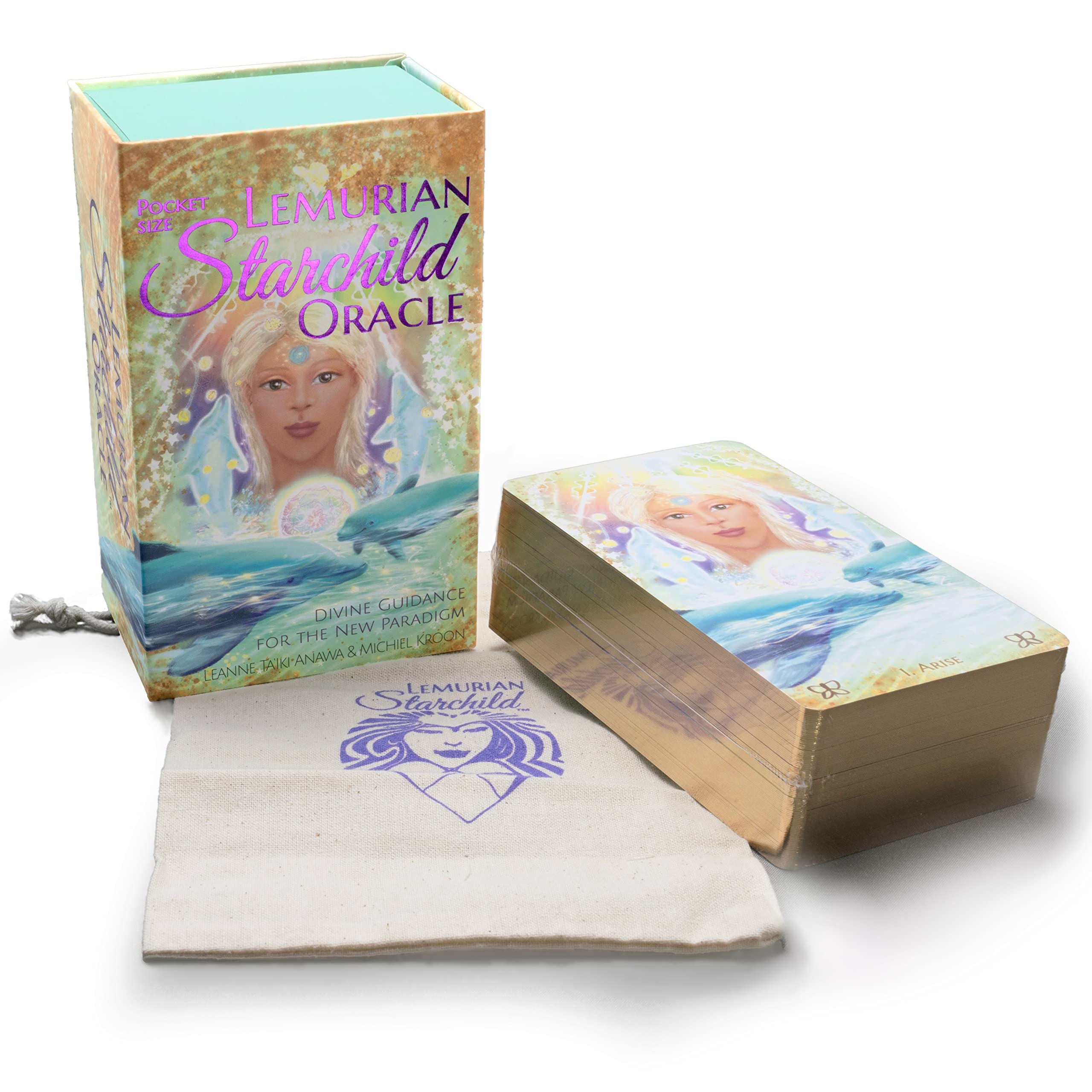 Lemurian Starchild Oracle (New Edition) - 88 Cards, Branded Bag, Gold Edges, Bookless - The quickest way to look up card meanings