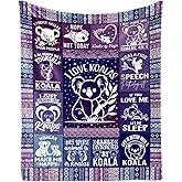 Homieblanket Koala Blanket for Boys Girls, Cute Koala Themed Design Printed Purple Throw Blankets for Kids Lap, Chair Sofa, Warm Soft Cozy Blanket, 40"x 50"
