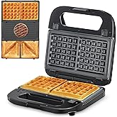 Reemix 3-in-1 Waffle, Grill & Sandwich Maker, Panini Press Grill and Waffle Iron Set with Removable Non-Stick Plates, Perfect