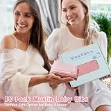 Yoofoss Baby Bibs 10 Pack Muslin 6 Layer Adjustable Snaps 100% Cotton Gift view 4