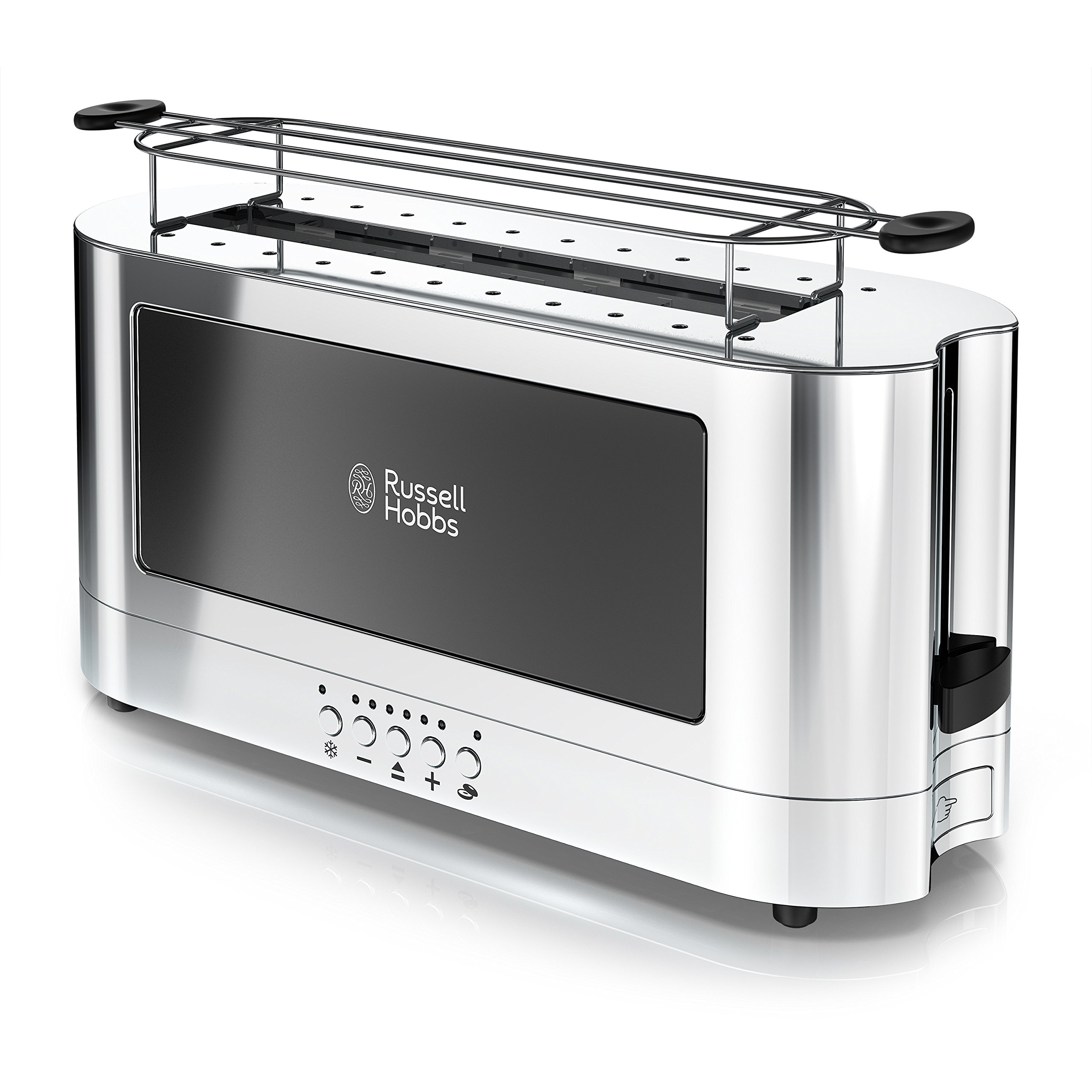 Russell Hobbs 2Slice Glass Accent Long Toaster Stainless Steel Kitchen