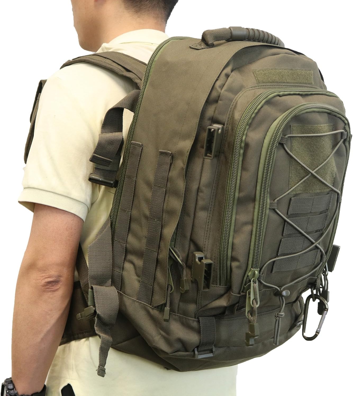 ARMYCAMOUSA 40L Outdoor Expandable Tactical Backpack Military Sport Camping Hiking Trekking Bag (OD Green 08001A) : Sports & Outdoors