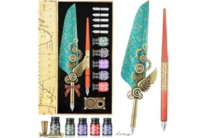 GrnVibe Calligraphy Kits for Beginners with Quill Pen and Ink Set,Premium Calligraphy Pens for Beginners Feather Pen and Ink Set Vintage Pen Set,Perfect for Calligraphy Art and Hand Lettering