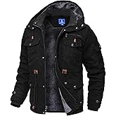 Zoofly Winter Jackets for Men Fleece Lined Cotton Outdoor Winter Cargo Coats with Multi Pockets