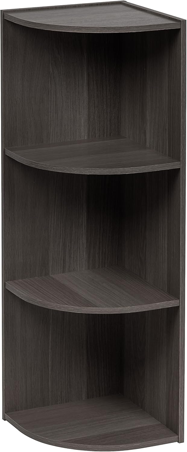 IRIS USA, Inc. CX-3C 3-Tier Corner Curved Shelf Organizer, Gray: Home & Kitchen