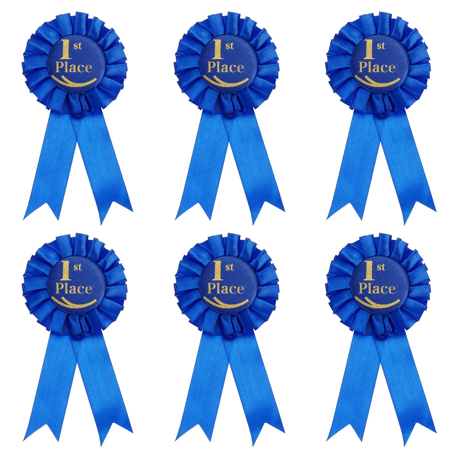 PATIKIL Blue Award Ribbon, 1st Prize Award Ribbons Prize Ribbon Winner Ribbon Recognition Ribbons for Classroom, Competition and Sports Events,6Pcs